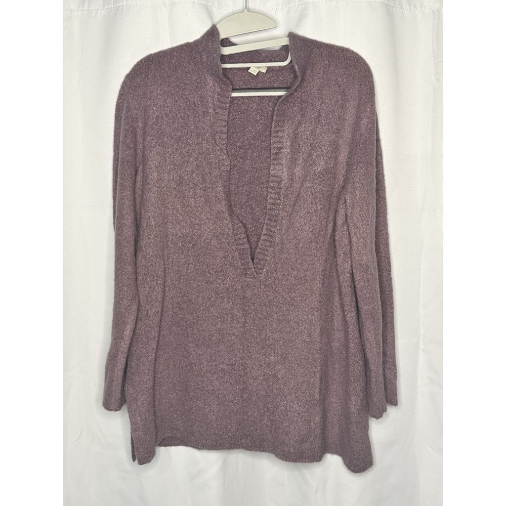 J Jill Stretch Purple Deep V-neck Long Sleeve Sweater Medium